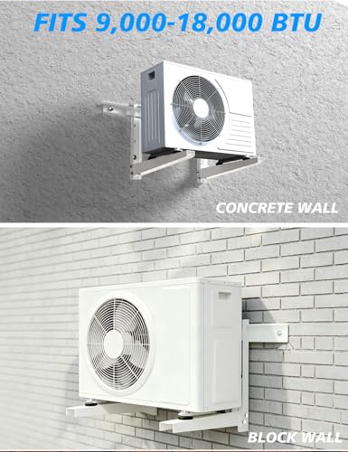 Image of Mini Split Wall Mounting Bracket for 9000 Btu to 18000 Btu Outdoor Ductless Mini Split Air Conditioner AC Heat Pump System, Heavy Duty AC Support Bracket for Outside, Hold Up to 330 lbs