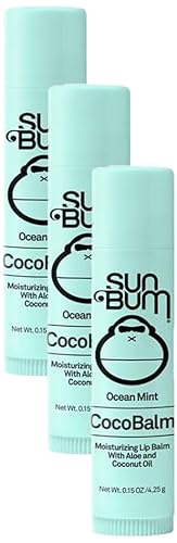 Sun Bum Ocean Mint Cocobalm | Bálsamo labial hidratante con aloe | Sin parabenos, sin silicona, | Barra de 0.15 onzas (paquete de 3)