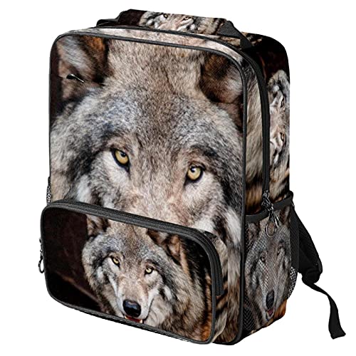 Sac à dos décontracté pour ordinateur portable loup