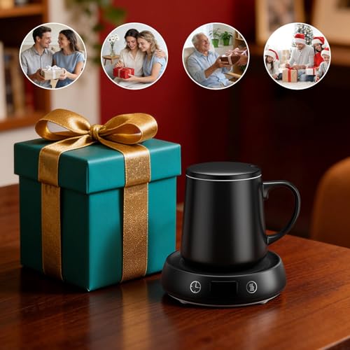 Image of Coffee Mug Warmer Set, Smart Heated Tea Coffee Cup Warmer for Desk Office