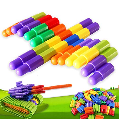 Image of Little Fingers Preschool Bullet Blocks for Kids - Toddler Crafts with Travel Tote - Montessori Toys for Toddlers Occupational Therapy Fine Motor Skills Toys - 84 pcs