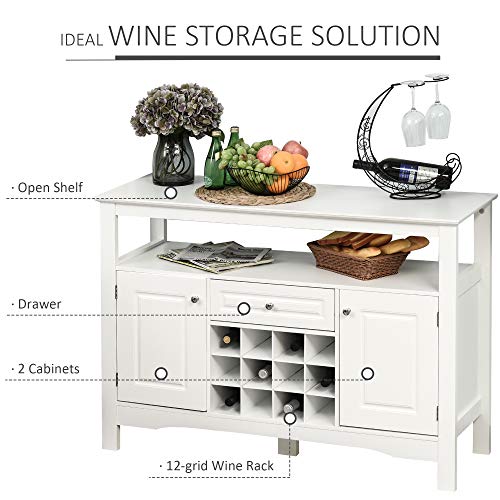 image for HOMCOM Modern Wooden Kitchen Buffet Bar Cabinet Storage with Drawer an