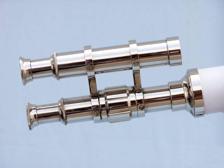 Nauticalmart Floor Standing Chrome with White Leather Griffith Astro Telescope 50"