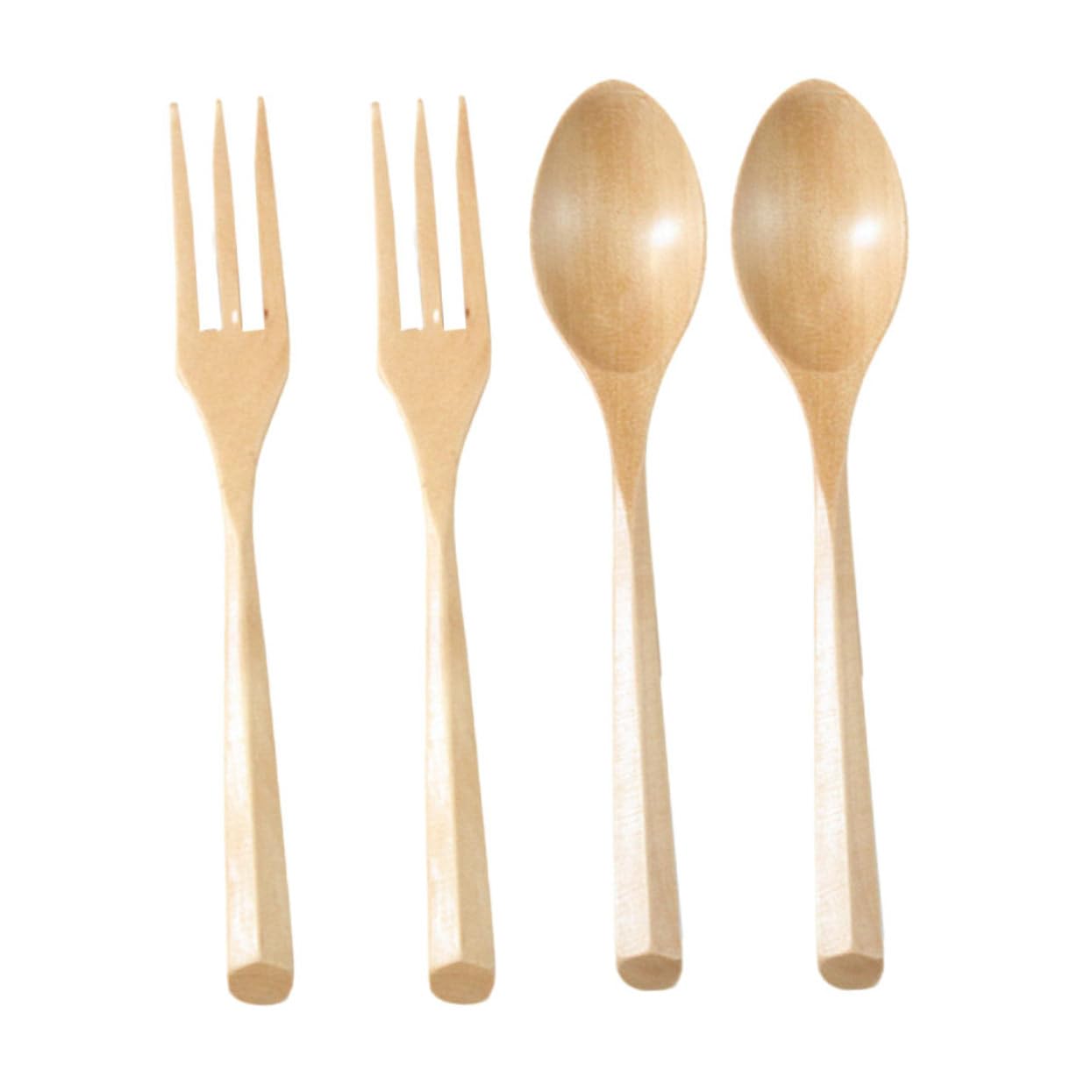Didiseaon 6pc Wooden Fork Spoon Set and Table Utensil Set for Salad Porridge Condiment Spoons Cutlery Tableware