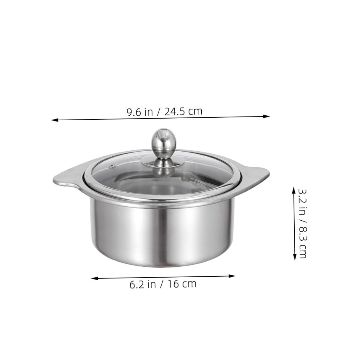 Edelstahl Hotpot 16cm Topf mit Trennwand für Herd