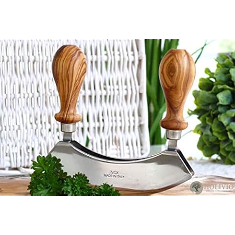 HOLIVIO Wiegemesser mit Griffen aus edlem Olivenholz Cover