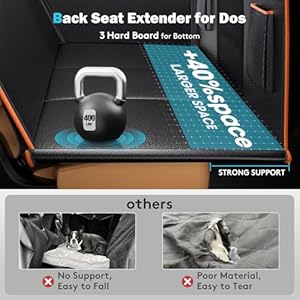 Back Seat Extender for Dogs, Dog Car Seat Cover for Back Seat Hard Bottom Holds 400LBS, Backseat Dog Cover Bed PU Leather-Waterproof Anti-Scratch, Dog Hammock for Car SUV Protector with Dog Seat Belt Back Seat Extender for Dogs Dog Car Seat Cover for Back Seat Hard Bottom Holds 400LBS Backseat Dog Cover Bed PU Leather Waterproof Anti Scratch Dog Hammock for Car SUV Protector with Dog Seat Belt