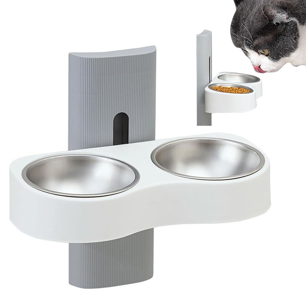 Qpets® Cat Bowl, Wall Mounted Dog Feeding Bowl, 2 In 1 BPA-Free Cat Food Bowls Pet Food Bowls & Water Bowls for Multi-Pet Homes - Detachable (B0D639YVRB) Amazon Price History, Amazon Price Tracker