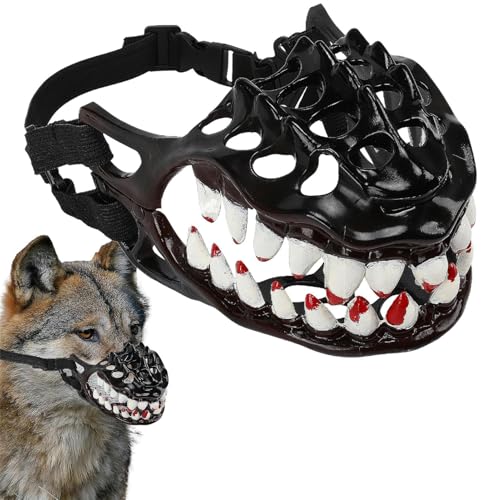 Gruseliges Hundekostüm mit Zähnen - Halloween Haustier Maske Hund Maulkorb Prop | Große Zähne Halloween Outfit Gruseliger Mundschutz Haustiere Kostüm Zubehör Lustiges Urlaubs-Outfit für Süßes oder