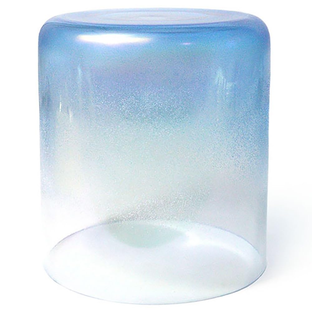 Campana tibetana in cristallo di quarzo per chakra, ideale per yoga, meditazione e bagni sonori, blu sfumato con martello in pelle scamosciata e O-ring, nota Mi da 432 Hz e 8,432 Hz-8 pollici E note