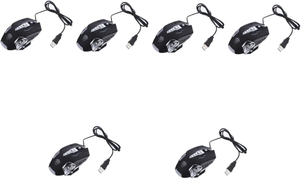 KOMBIUDA 6pcs Switching Home Accessory Colorful Electronic for Optical Cable Computer Supply Gaming Replacement Light Practical Backlit USB Dpi Backlight Desktop Dorm Wired Rgb