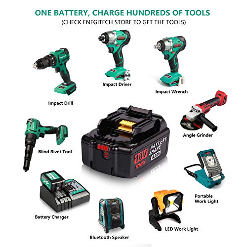 Enegitech 18V 4.0Ah Rechargeable Battery Lithium-ion 2 Pack ETB1840B with LED Indicator Cordless Power Tool Batteries, Repalce for Makita 18Volt LXT BL1840B BL1850B BL1830B - Thumbnail 7