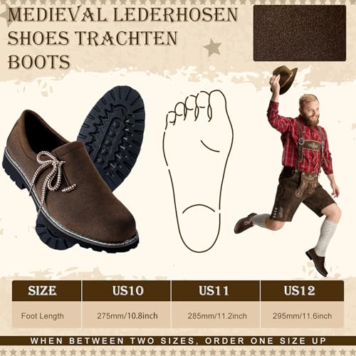 Cuffbow Lederhosen Shoes for Men Oktoberfest Costume Boots Authentic German Lederhosen Suede Leather Shoes Brown Casual Boots2