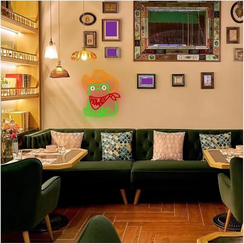 Enseigne animal LED grenouille cow-boy pour créer un salon gaming rétro