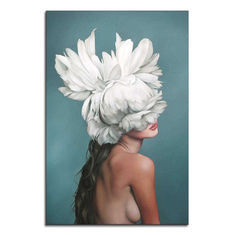 Cuerpo de la pluma en pintura de pared para un porche moderno y elegante, lienzo de 45x30 cm