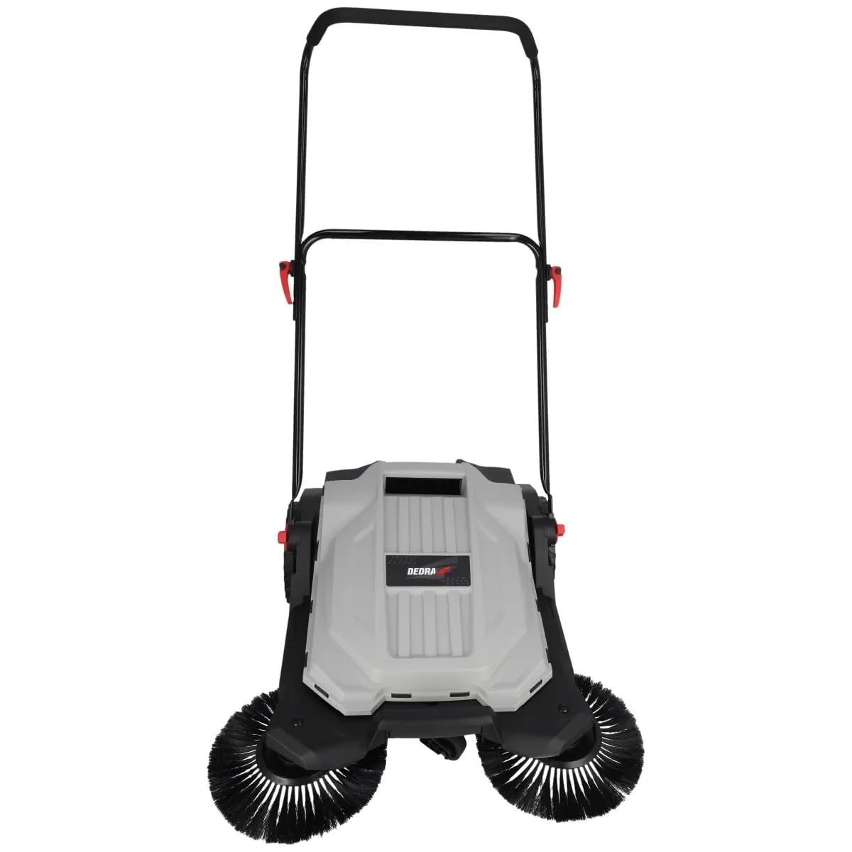 DEDRA Spazzatrice a mano, 3 spazzole, larghezza spazzatrice 650 mm, contenitore 18 l, capacità: 2600 m2/ora, manubrio regolabile, ruote robuste, impugnatura ergonomica