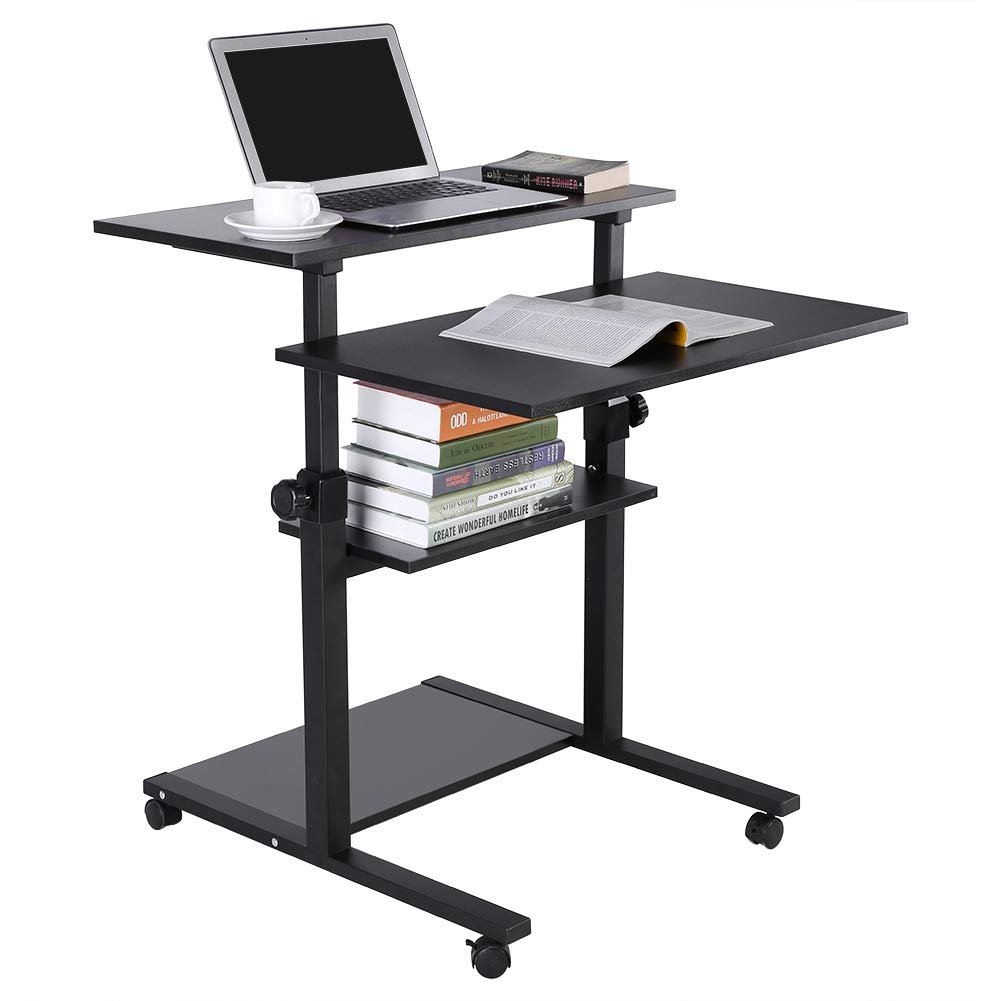 Buy Rolling Stand Up Desk, Height Adjustable Standing Computer Desk