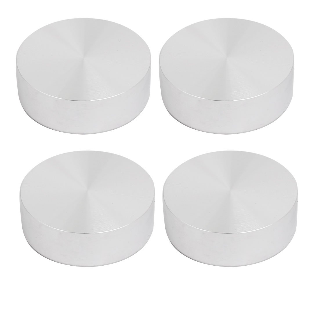 Uxcell Silver Sourcingmap 4Pcs 30Mm Dia 10Mm Thickness M8 Thread Aluminum Disc Hardware For Glass Table