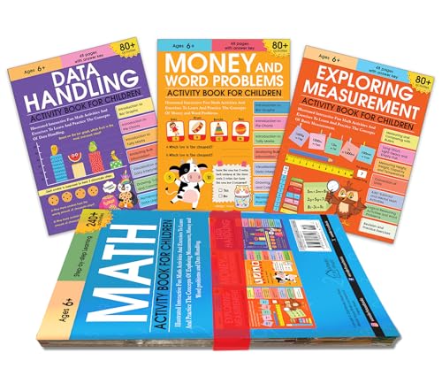 Image of Math Activity Books Bundle 3 - Measurement / Data Handling / Money and Word Problem (Pack of 3 Books)