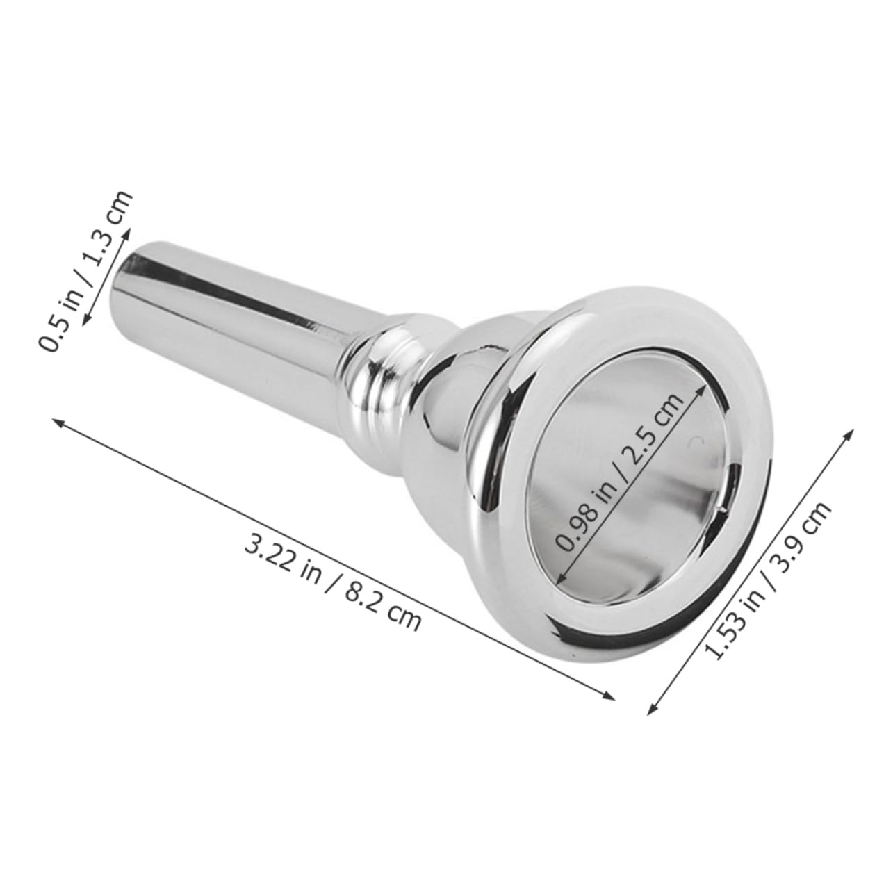 ifundom Copper Trombone Alto Mouthpiece Replacement Silver Coating 80mm Length 1.3cm Outer Diameter 1.1cm Inner Diameter Sound