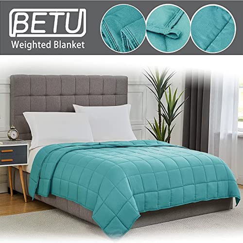 Image of Teal Weighted Blanket for Adults 12lbs, 60 inchx80 inch, Queen Size Cooling Heavy Throw Blanket for 110-130lbs, Microfiber Soft Thick Big Blankets Weighted Comforter Breathable Gifts for Sleeping