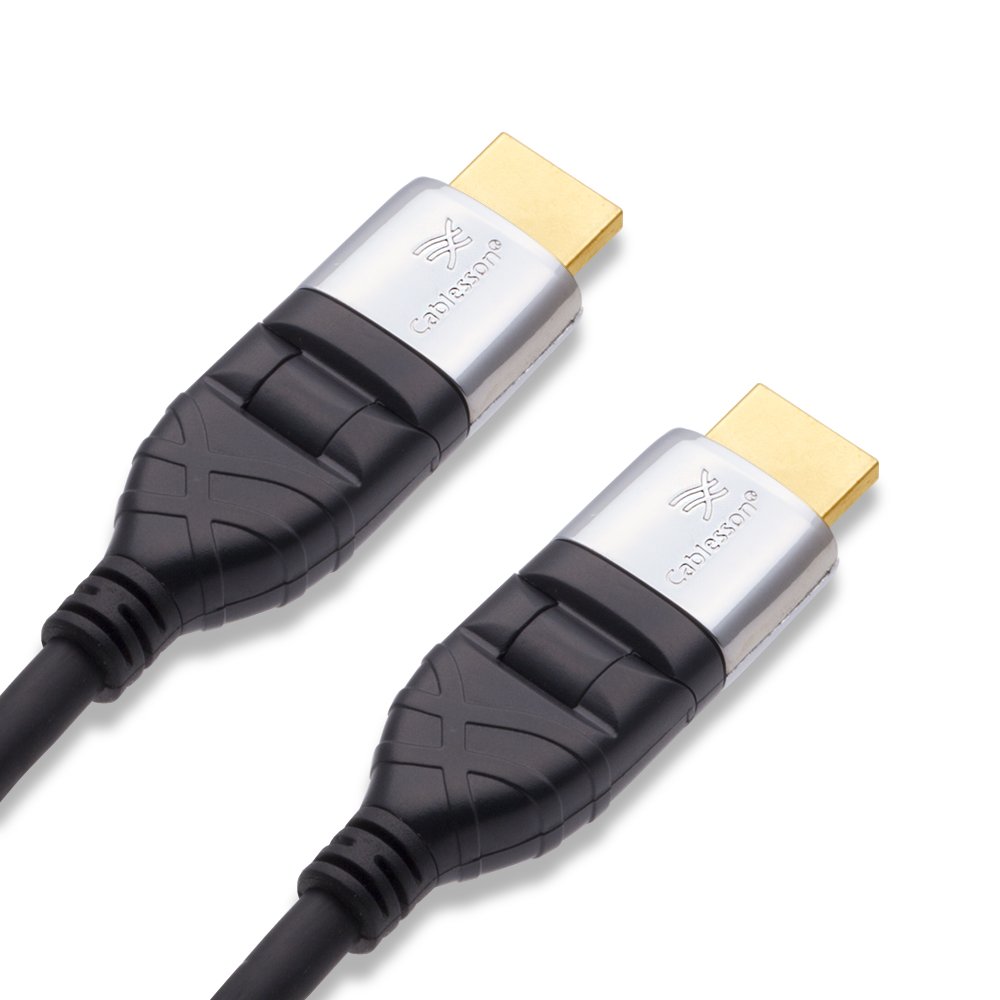 CablessonIvuna Flex Plus 3.2ft (1M) High Speed HDMI Cable (HDMI Type A, HDMI 2.1/2.0b/2.0a/2.0/1.4) - 4K, 3D, UHD, ARC, Full HD, Ultra HD, 2160p, HDR - rotating and swiveling connectors - Black