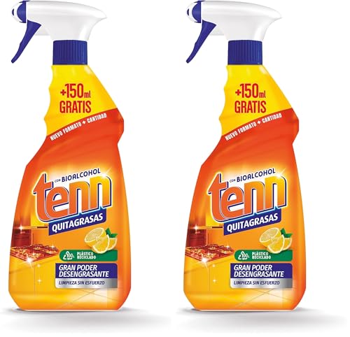Tenn Quitagrasas - Elimina la grasa sin esfuerzo ni aclarado - Brillo y eficacia desengrasante - Pulverizador 750ml - Efecto reparación (Paquete de 2)