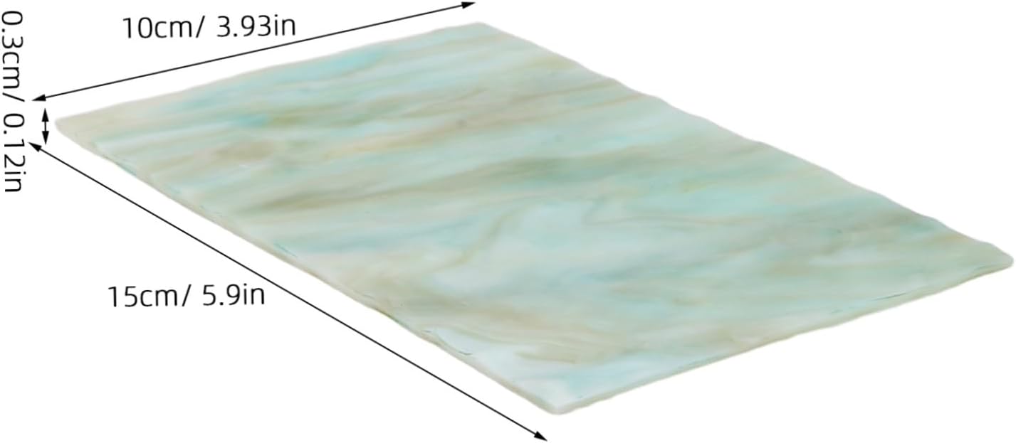 SMASOLO 2pcs Decorative Stained Glass Sheets Textured Rippled Glass Tiles for Artistic Crafts DIY Projects and Home Decor