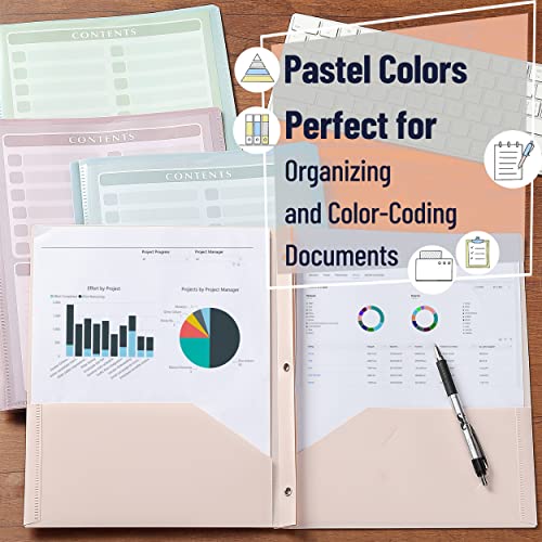 image for Mr. Pen- Plastic Folders with Clear Front Pocket, 5 pcs, Pastel Colors