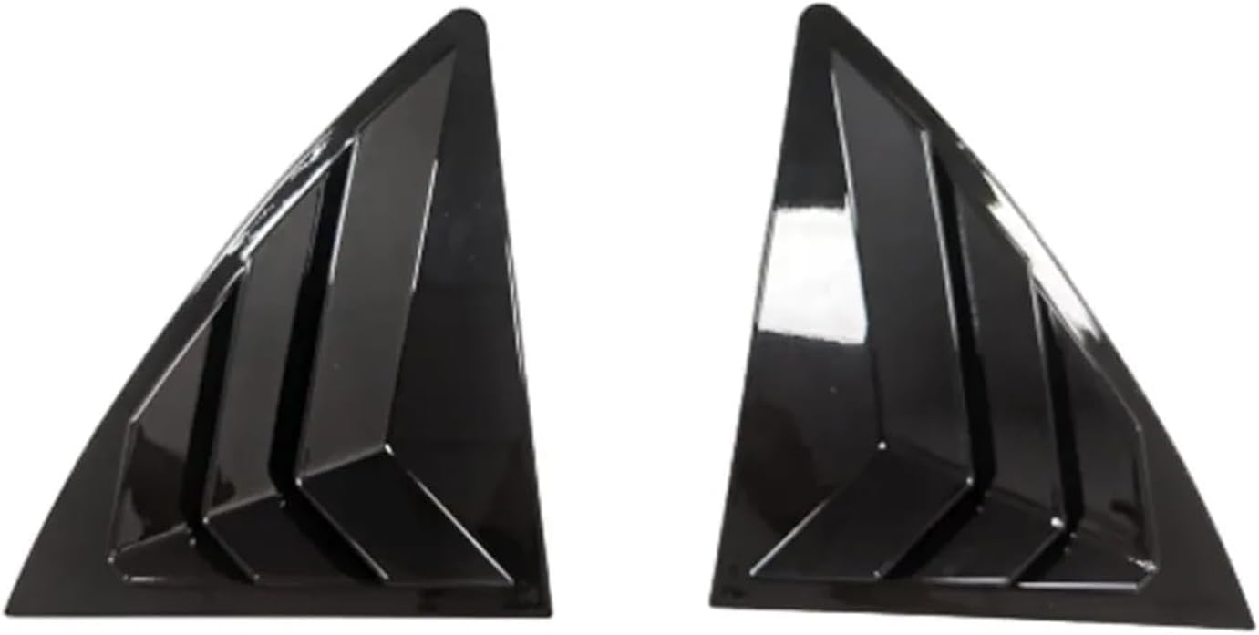 Car Rear Louver Window Side Shutter Cover Trim Compatible for Toyota Corolla 2007 2008 2009 2010 2011 2012 2013 Sticker Vent Scoop ABS Carbon Fiber Accessories Auto (Gloss Black)