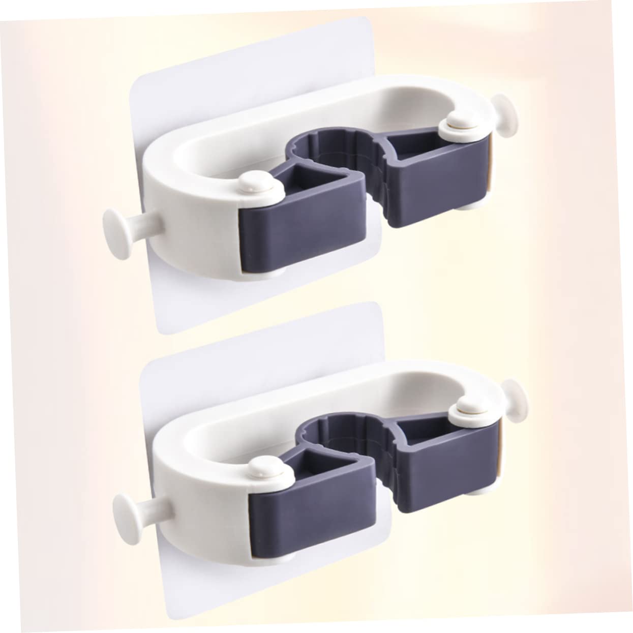 GRIRIW Punch Mop Holder 2pcs Wall Mount Broom Rack for Bathroom Laundry Kitchen