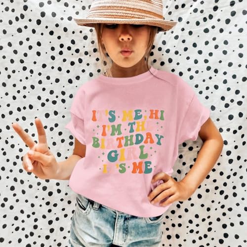 Image of GLIGLITTR Birthday Girl Shirt Its Me Hi Im The Birthday Girl Its Me Kids Birthday Party Tshirt Girls Bday Outfits Tops 5-12Y