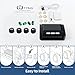 Tire Pressure Monitoring System TPMS Wireless Tire Pressure Monitor with 4 External Sensors, Solar/USB Charge, 0-87 PSI, Universal Fit for Cars SUVs Pickups Minivans - with 4 Tire Valve Stem Caps
