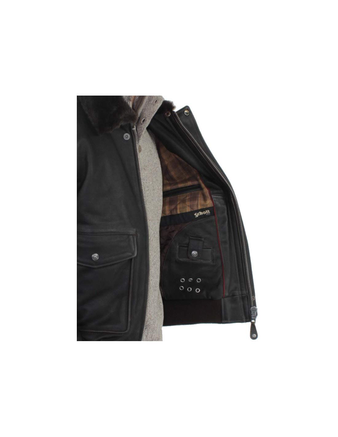 Schott NYC Kurtka męska, Brązowy (Anthic Brown 80), XL