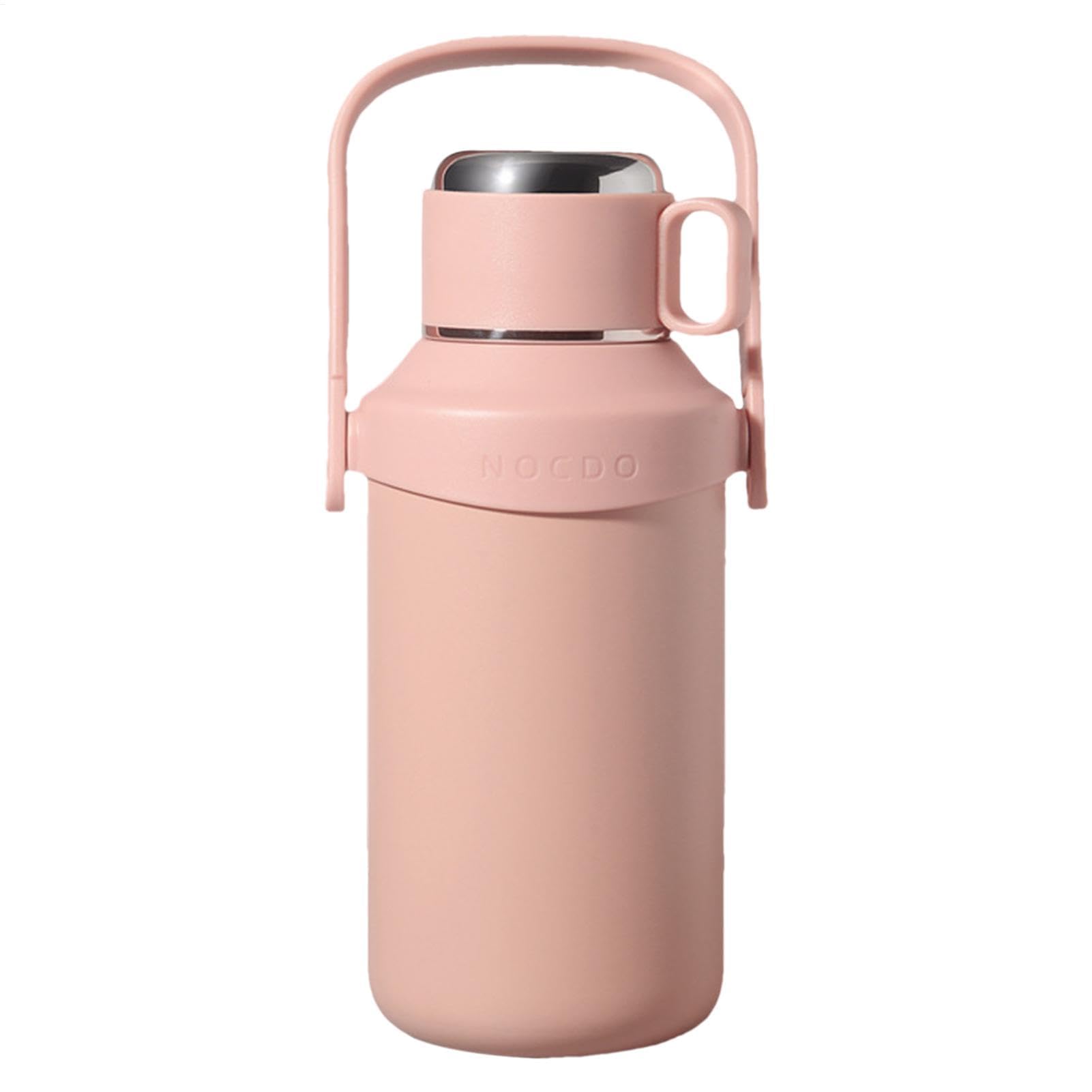 Vasos térmicos, botella de agua térmica, taza reutilizable portátil | Jarra deportiva con aislamiento a prueba de fugas, botella for beber con asa for deportes, gimnasio, viajes(Pink)