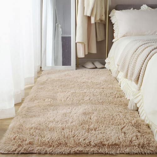 カーペット「ORRMALL」ラグマット ラグ センターカーペット5畳6畳7畳 滑り止め付き 長方形 抗菌防臭 防ダニ 床暖房対応 シャギーラグ 絨毯 滑り止め付き ふわふわ サラサラ 長方形 ORZRD-43(無地-キャメル色 180*230cm約2.6畳