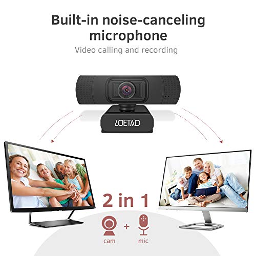 Webcam with Microphone 1080P HD Webcam for Desktop Laptop Web Camera Living Streaming Webcam USB Plug and Play Video Calls Conference Online Class Zoom Meeting Noise Reduction - Thumbnail 5