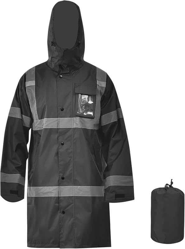 High Vis Rain Jacket Trench Coat &Safety Rain Jacket RIVER OTTER Rain Bibs ANSI Class 3
