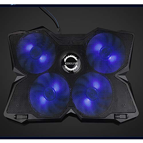 KEROLFFU-Laptop-Cooling-Pad-17-156-15-14-13-Inch-Heavy-Notebook-Cooler-Blue-LED-Lights-2-USB-Ports-Switch-for-FansLight2-Buttons-Dimmable-Speed