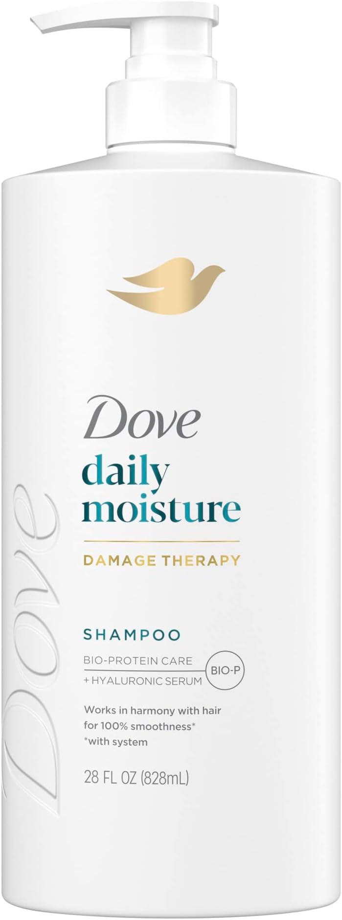 Dove Damage Therapy Shampoo Daily Moisture for Dry Hair with Bio-Protein Care Technology and Hyaluronic Serum 28 Fl Oz