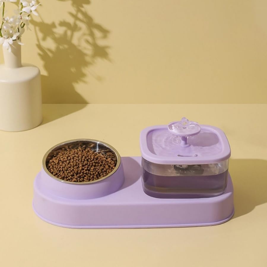 Dog Trust Dog Cat Bowls, Pet Water and Food Bowl Set with Automatic Water Dispenser Bottle Detachable Stainless Steel Bowl for Small Dogs and Cats Kitten Puppy Rabbit Bunny purple (B0D5Y9MVD3) Amazon Price History, Amazon Price Tracker