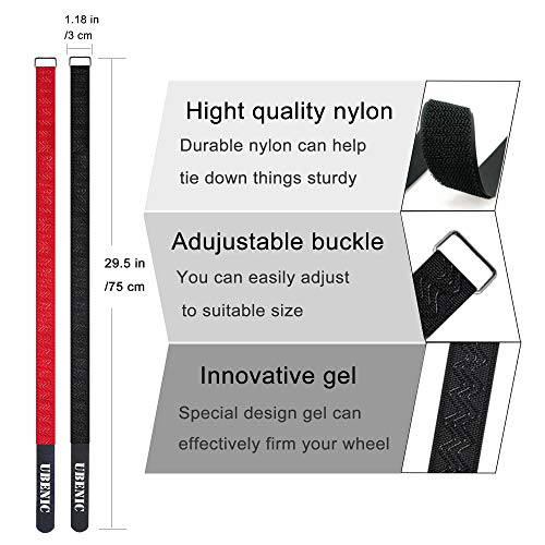 Ubenic 4 Pcs Adjustable Bike Rack Strap 29.5\" Bike Rack Straps with Buckle Gel, Hook and Loop, Storage Strap for Bicycle Wheel, Bike Stabilizer Replacement, Bicycle Accessories, Securing Cinch Straps - Thumbnail 2