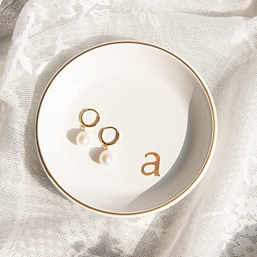 COLLECTIVE HOME - Wood Jewelry Tray, Decorative Monogram Trinket Dish for Rings Earrings Necklaces Bracelet Watch Keys, Birthday Mother's Day Christmas Gift for Women, 4.75