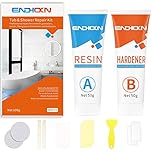 Bath Repair Kit White, Endhokn Enamel, Porcelain, Acrylic, Fiberglass, Ceramic Sink Repair Kit, Tub Tile Ceramic Toilet Shower Kit & Tray & Chip & Pedestal Crack Hole Scratches Repair