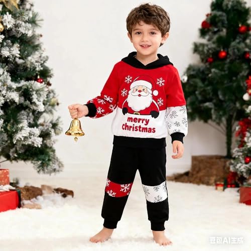 Image of 2-6T Toddler Baby Boy Clothes Color Blocking Hoodies + Pants Fall Winter Outfits