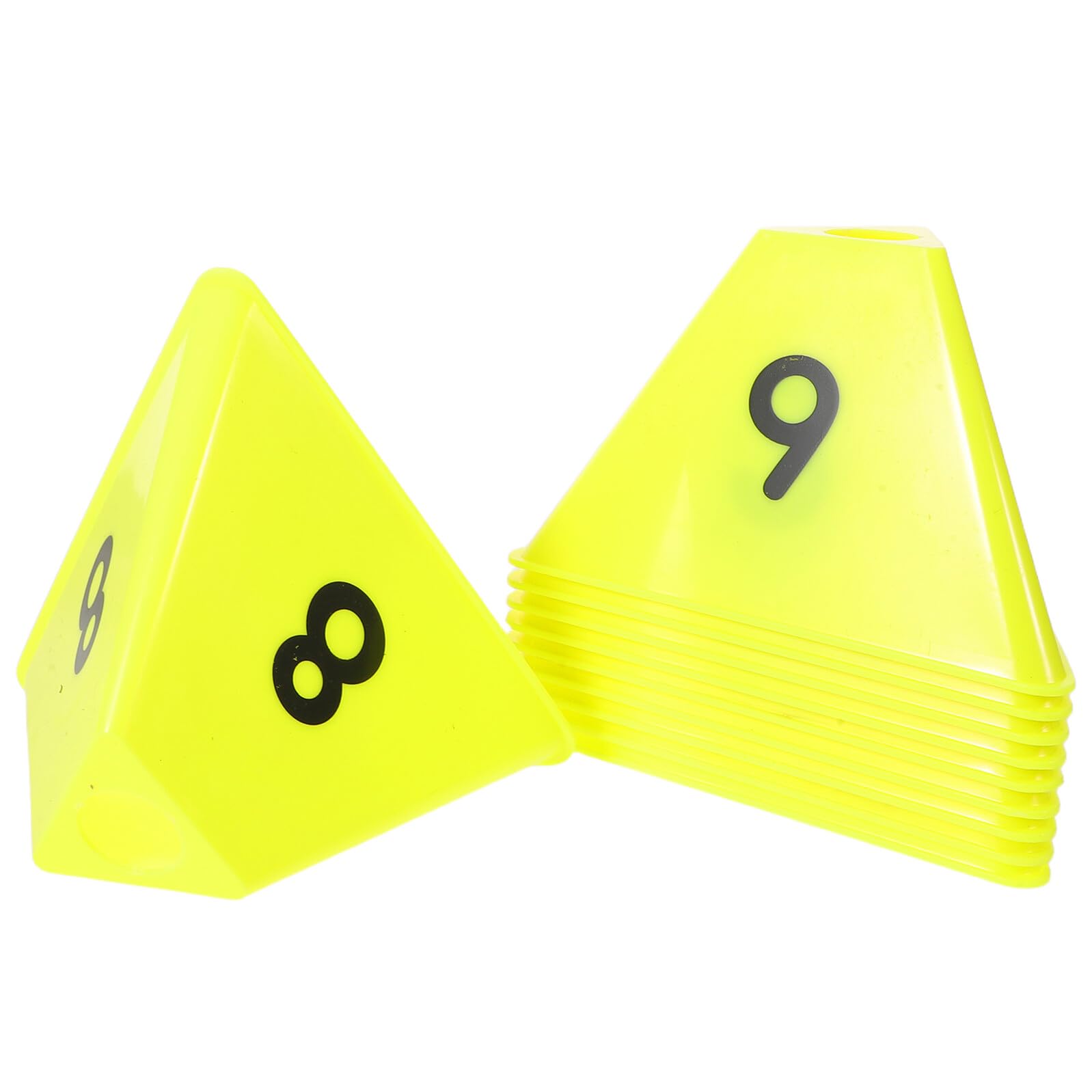Coni per Allenamento Sportivo 10 Pezzi Numerati Giallo Fluorescente Coni da Gioco per Calcio e Basket Marcatori per Campi Sportivi Resistenti alle Intemperie per Allenamento