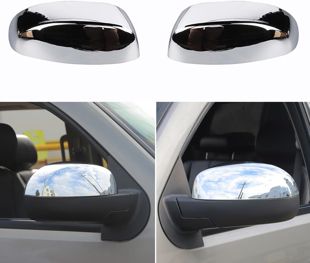 Rear View Mirror Cover Backup Mirror Cap Rearview Mirror Shell Guard Trims for Chevy Suburban Avalanche Silverado GMC Sierra Yukon 2007-2013 Exterior Accessories (Silver, Half Cover)