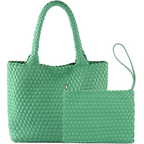 Image of JINMANXUE Fashion Woven Bag Shopper Bag Travel Handbags and Purses Women Tote Bag Large Capacity Shoulder Bags