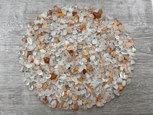 Image of 2 oz Lot Natural Semi Tumbled Gemstone Chips, Crushed Mini Crystals, Undrilled Crystal Chips (Golden Healer Quartz)