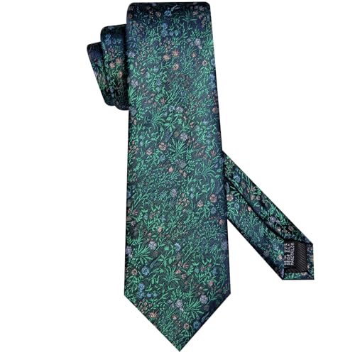 Image of Hi-Tie Men's Silk Ties Formal Woven Classic Necktie Pocket Square Cufflinks Lapel Pin Set Wedding Business